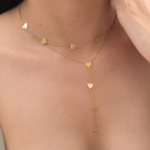 Palmonas Two-Layered Heart Charm Necklace