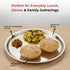 Vinod Stainless Steel Two Tone German Bogi Plate Set of 6 28.5 cm Lunch Plate Dinner Plate High Grade Stainless Steel Mirror Finish