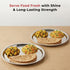 Vinod Stainless Steel Two Tone German Bogi Plate Set of 6 28.5 cm Lunch Plate Dinner Plate High Grade Stainless Steel Mirror Finish