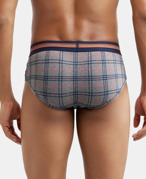 Jockey Cotton Elastane Printed Brief | Navy Print