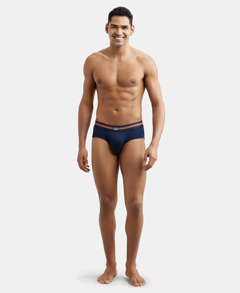 Jockey Cotton Elastane Printed Brief | Navy Print