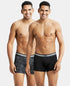 Jockey Cotton Stretch Printed Trunk with Ultrasoft Waistband | Black
