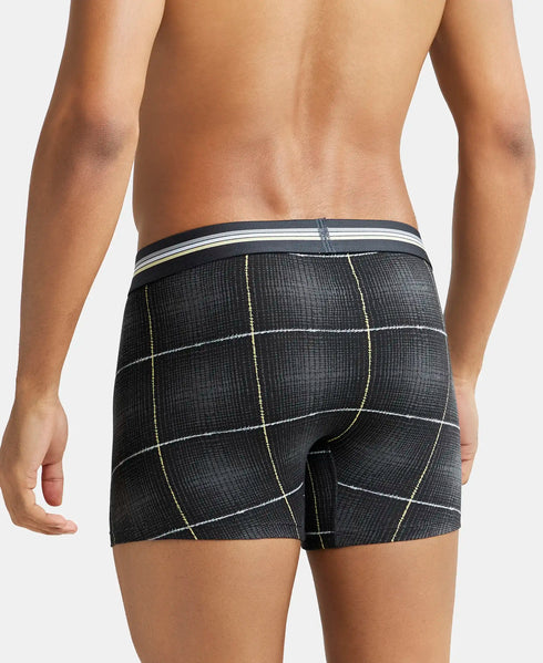 Jockey Cotton Stretch Printed Trunk with Ultrasoft Waistband | Black