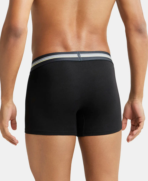 Jockey Cotton Stretch Printed Trunk with Ultrasoft Waistband | Black