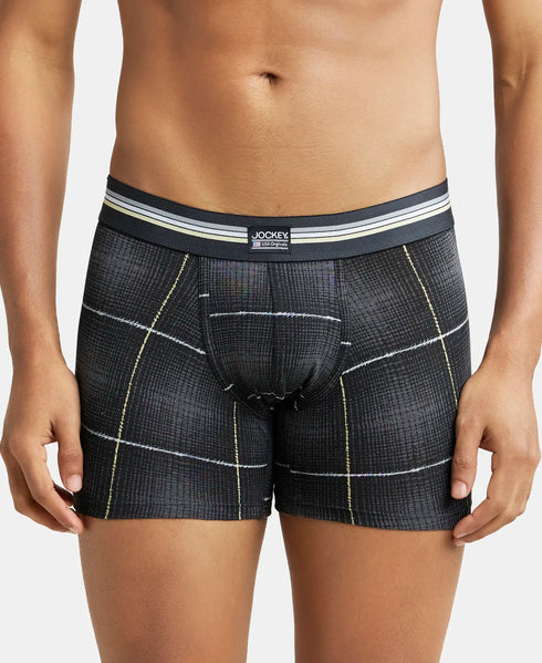 Jockey Cotton Stretch Printed Trunk with Ultrasoft Waistband | Black