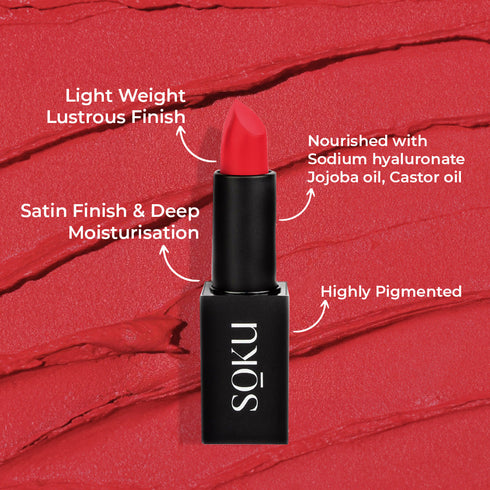 Soku Cosmetic Censored !! Creamy Matte Lipstick - Underage Red