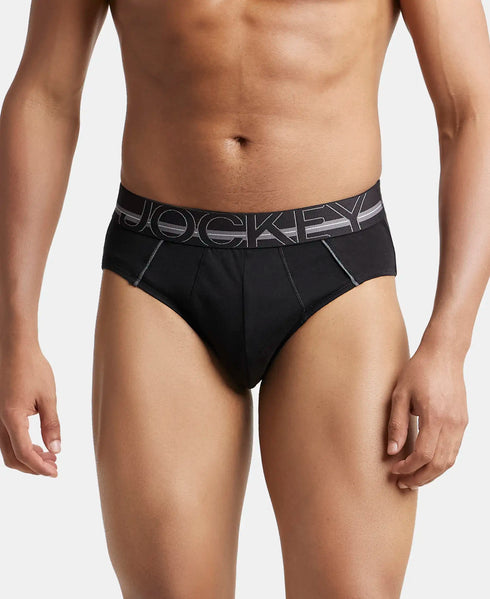 Jockey Cotton Solid Brief with Ultrasoft Waistband | Black