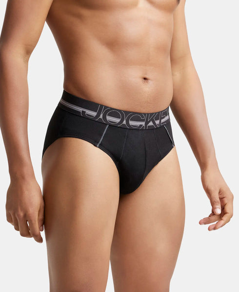 Jockey Cotton Solid Brief with Ultrasoft Waistband | Black