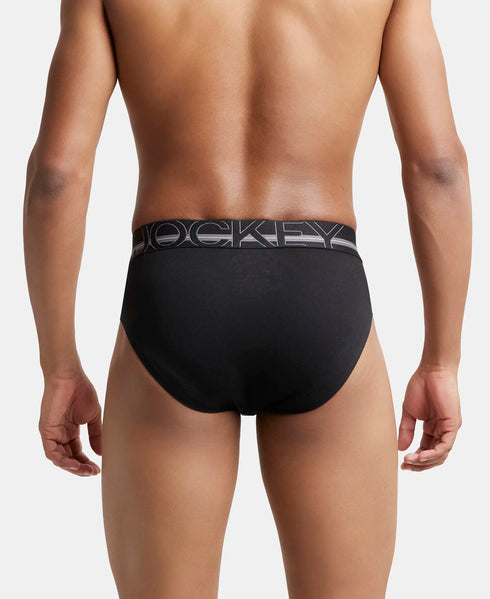 Jockey Cotton Solid Brief with Ultrasoft Waistband | Black