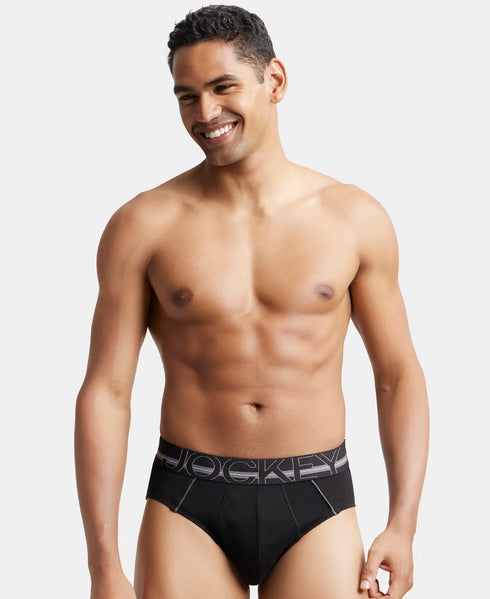 Jockey Cotton Solid Brief with Ultrasoft Waistband | Black