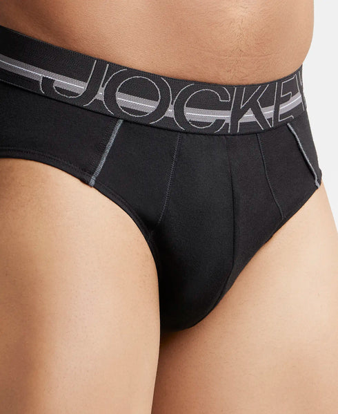 Jockey Cotton Solid Brief with Ultrasoft Waistband | Black