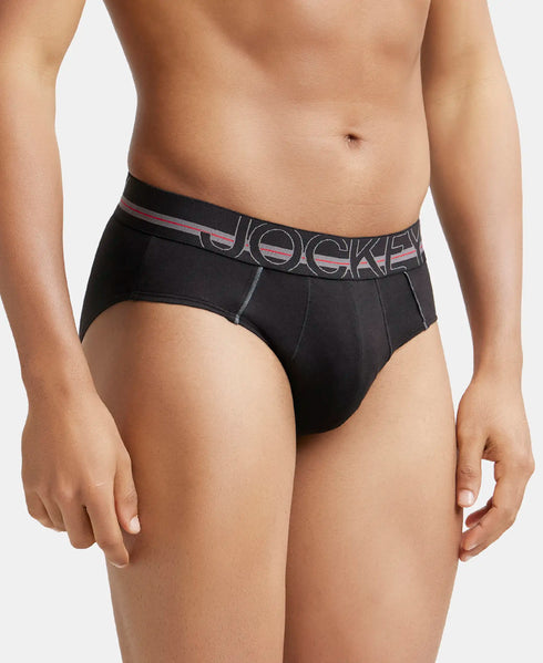 Jockey Cotton Solid Brief with Ultrasoft Waistband | Black | Pack of 2