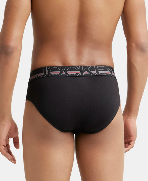 Jockey Cotton Solid Brief with Ultrasoft Waistband | Black | Pack of 2