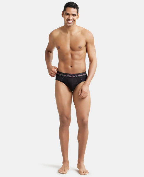 Jockey Cotton Solid Brief with Ultrasoft Waistband | Black | Pack of 2