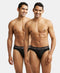Jockey Cotton Rib Solid Brief with Ultrasoft Waistband | Black | Pack of 2