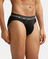Jockey Cotton Rib Solid Brief with Ultrasoft Waistband | Black | Pack of 2
