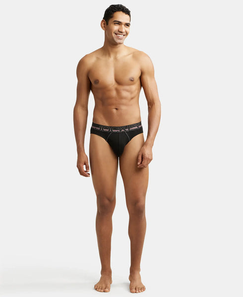 Jockey Cotton Rib Solid Brief with Ultrasoft Waistband | Black | Pack of 2