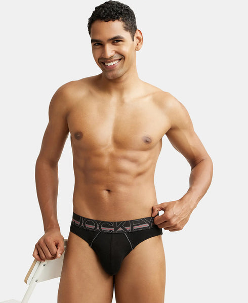 Jockey Cotton Rib Solid Brief with Ultrasoft Waistband | Black | Pack of 2