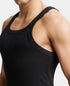 Jockey Pack of 3 Super Combed Cotton Rib Square Neck Gym Vest | Navy| Charcoal Melange And Black