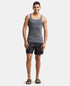 Jockey Super Combed Cotton Rib Square Neck Gym Vest | Charcoal Melange
