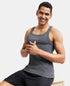 Jockey Super Combed Cotton Rib Square Neck Gym Vest | Charcoal Melange
