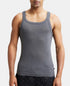 Jockey Super Combed Cotton Rib Square Neck Gym Vest | Charcoal Melange