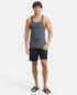 Jockey Pack of 3 Super Combed Cotton Rib Square Neck Gym Vest | Navy| Charcoal Melange And Black