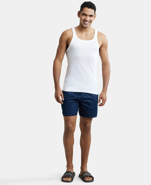 Jockey Super Combed Cotton Rib Square Neck Gym Vest | White | Pack of 2