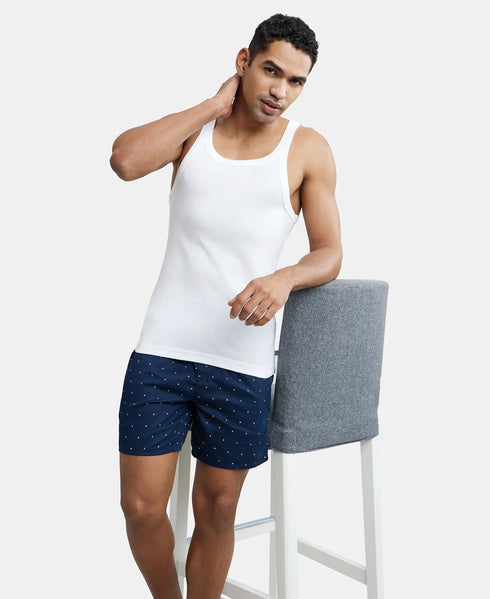 Jockey Super Combed Cotton Rib Square Neck Gym Vest | White | Pack of 2