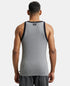Jockey Super Combed Cotton Rib Square Neck Gym Vest | Mid Grey Melange And Black