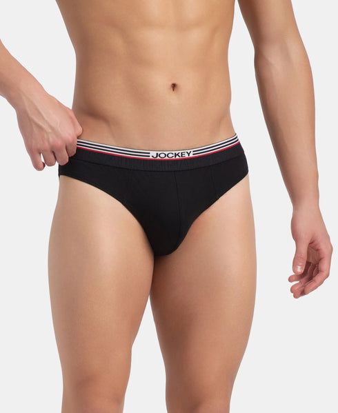 Jockey Cotton Solid Brief with Ultrasoft Waistband | New Black