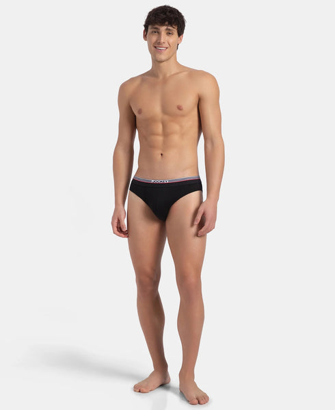 Jockey Cotton Solid Brief with Ultrasoft Waistband | New Black