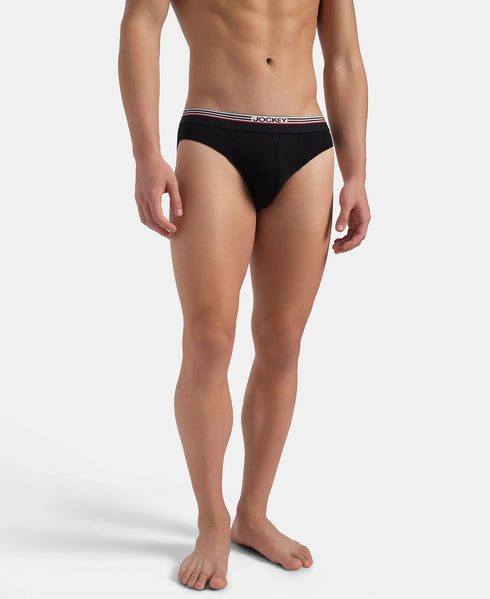 Jockey Cotton Solid Brief with Ultrasoft Waistband | New Black