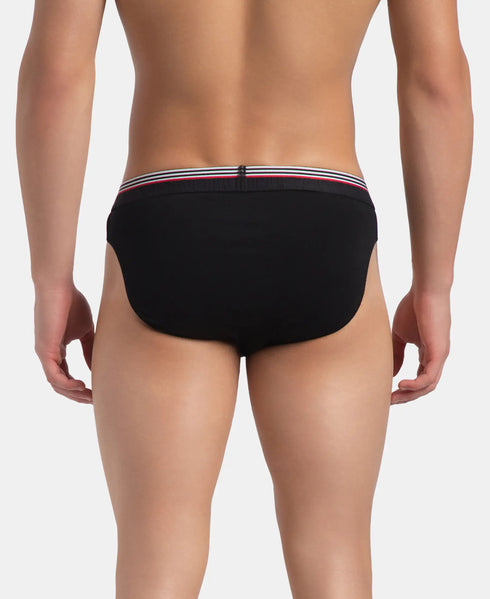 Jockey Cotton Solid Brief with Ultrasoft Waistband | New Black | Pack of 2