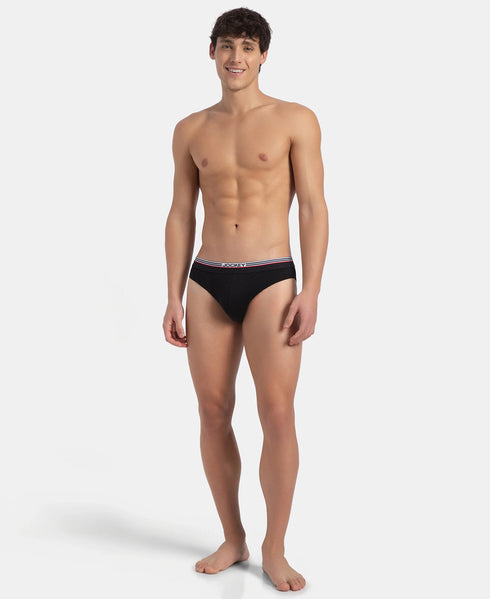 Jockey Cotton Solid Brief with Ultrasoft Waistband | New Black | Pack of 2