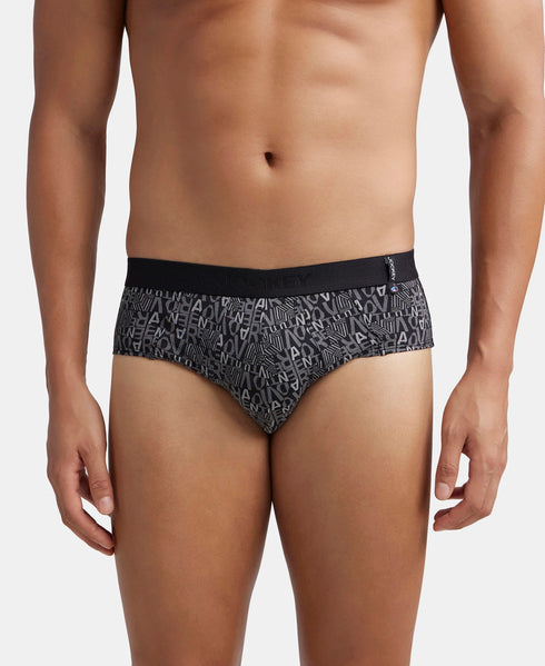 Jockey Cotton Printed Brief with Ultrasoft Waistband | Black