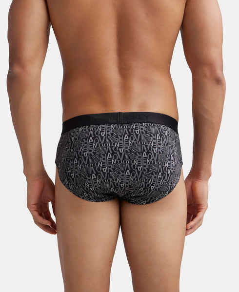 Jockey Cotton Printed Brief with Ultrasoft Waistband | Black