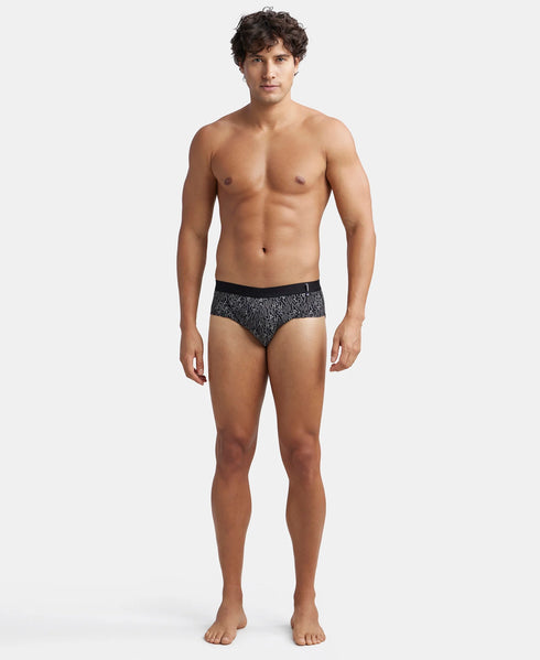 Jockey Cotton Printed Brief with Ultrasoft Waistband | Black