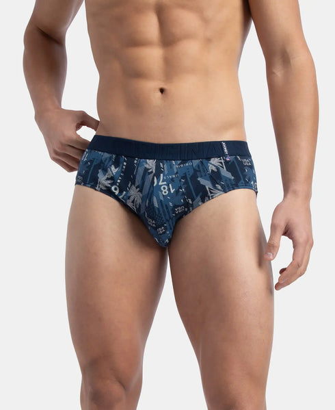 Jockey Cotton Printed Brief with Ultrasoft Waistband | Navy & Nickle | Pack of 2