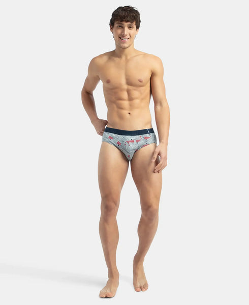 Jockey Cotton Printed Brief with Ultrasoft Waistband | Navy & Nickle | Pack of 2