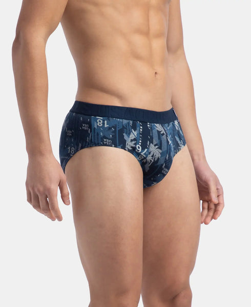 Jockey Cotton Printed Brief with Ultrasoft Waistband | Navy & Nickle | Pack of 2