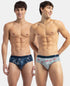 Jockey Cotton Printed Brief with Ultrasoft Waistband | Navy & Nickle | Pack of 2