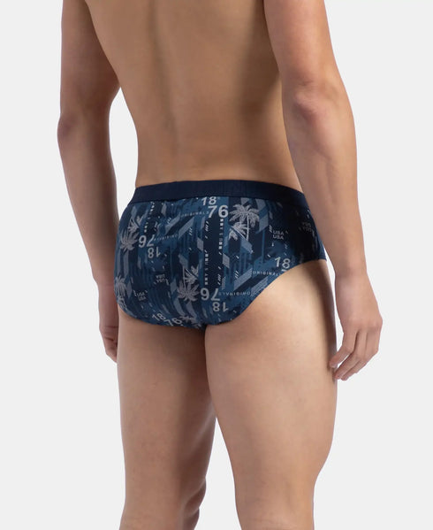 Jockey Cotton Printed Brief with Ultrasoft Waistband | Navy & Nickle | Pack of 2