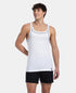 Jockey Super Combed Cotton Rib Square Neck Gym Vest with Graphic Print | White