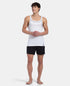 Jockey Super Combed Cotton Rib Square Neck Gym Vest with Graphic Print | White