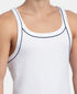 Jockey Super Combed Cotton Rib Square Neck Gym Vest with Graphic Print | White