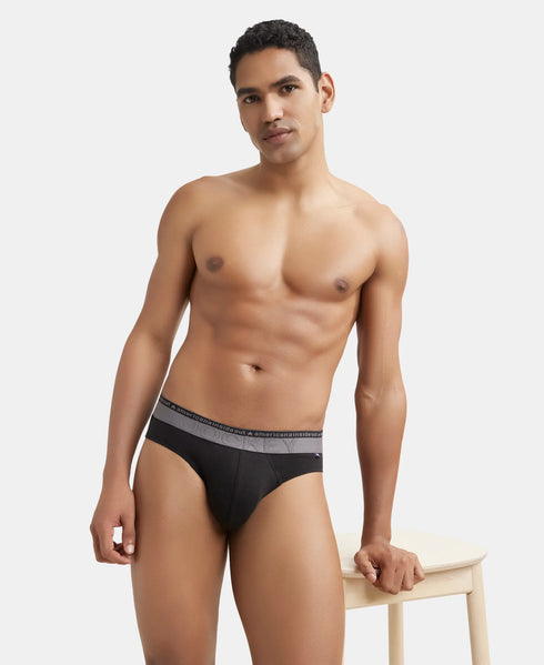 Jockey Stretch Solid Brief with Ultrasoft Waistband | Black