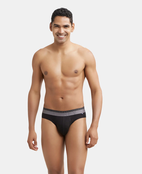 Jockey Stretch Solid Brief with Ultrasoft Waistband | Black