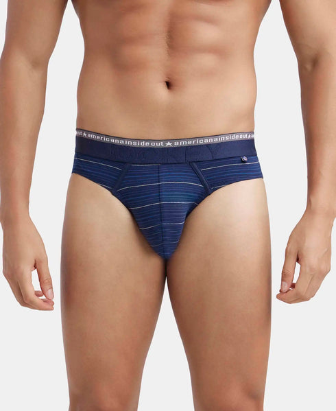 Jockey Cotton Comfort Striped Brief | Navy