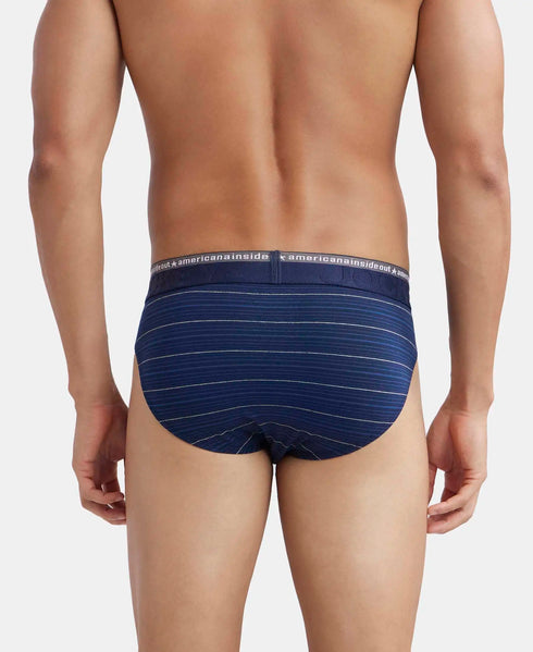 Jockey Cotton Comfort Striped Brief | Navy